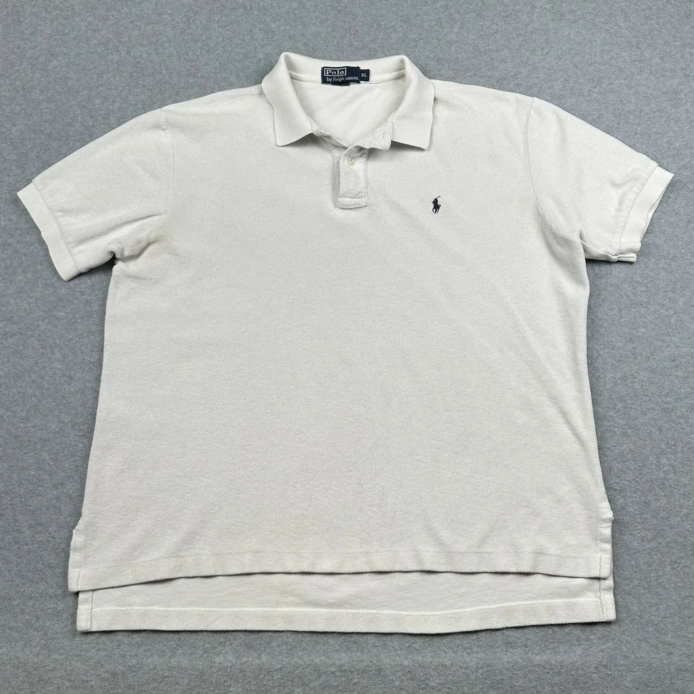 Ralph Lauren Polo Shirt Mens XL White Classic Fit Short Sleeve Golf Casual‎